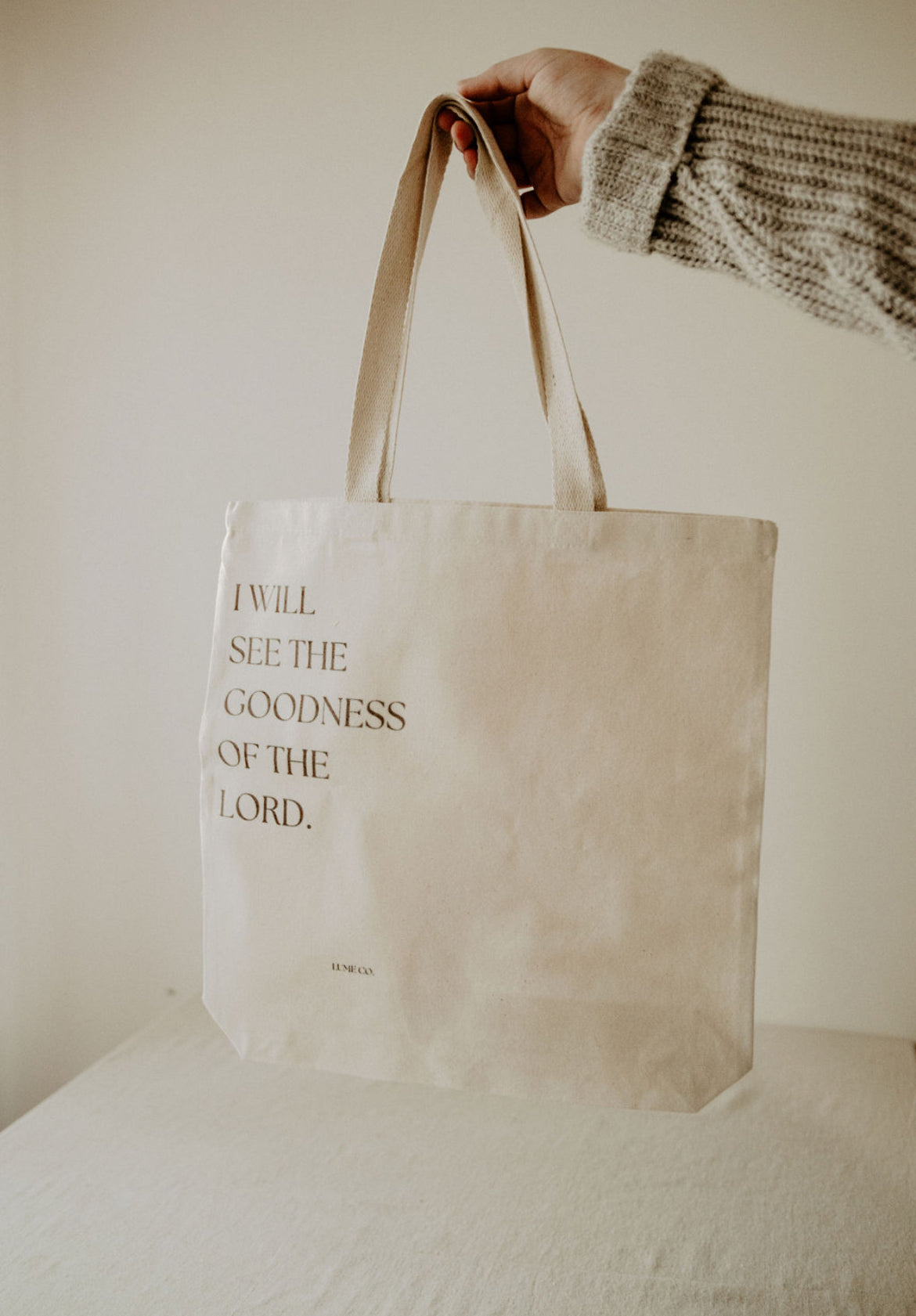 I WILL SEE THE GOODNESS OF THE LORD CANVAS TOTE