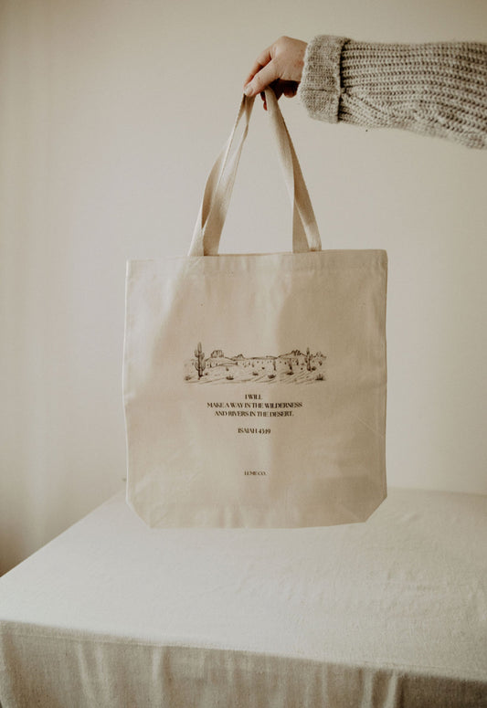 ISAIAH 43:19 CANVAS TOTE