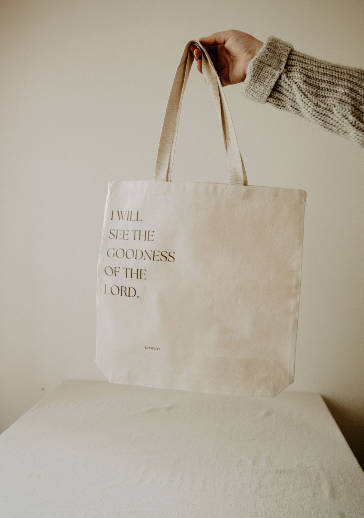 I WILL SEE THE GOODNESS OF THE LORD CANVAS TOTE